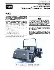 Toro 03126SL Rev C Service Manual Serial No 240000001 Above Workman 3000 4000 Series Preface page 1