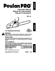 Poulan Pro 221 LE Chainsaw Owners Manual page 1