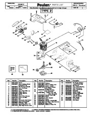 Poulan 2055 LE Woodsman Chainsaw Parts List, 2008