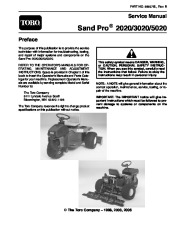 Toro 98957SL Rev B Service Manual Sand Pro 2020 3020 5020 Preface Publication page 1