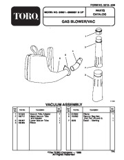 Toro 62901 Gas Blower Vacuum Parts Catalog, 1996, 1997, 1998 page 1