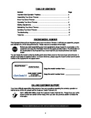 MTD Cub Cadet 850 SWE 1130 SWE Snow Blower Owners Manual page 2