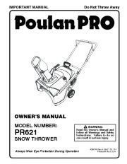 Poulan Pro PR621 436414 Snow Blower Owners Manual page 1