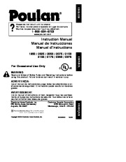 Poulan 1950 2025 2050 2075 2150 2155 2175 2350 2375 Chainsaw Owners Manual page 1