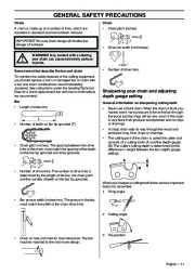 2009-2011 Husqvarna CS2172WH CS2166 Chainsaw Owners Manual, 2009,2010,2011 page 11