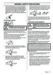 2009-2011 Husqvarna CS2172WH CS2166 Chainsaw Owners Manual, 2009,2010,2011 page 13