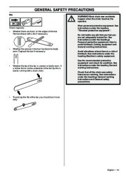 2009-2011 Husqvarna CS2172WH CS2166 Chainsaw Owners Manual, 2009,2010,2011 page 15