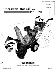 MTD Yard Man 7090 1 Snow Blower Owners Manual page 1