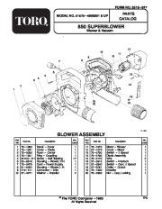 Toro 51575 850 Super Blower Parts Catalog, 1994, 1995 page 1