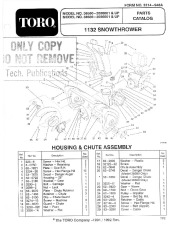 Toro 38580 Toro 828 1132 Power Shift Snowthrower Parts Catalog, 1992 page 1