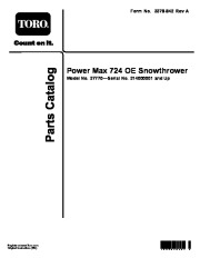 Toro 37770 Power Max 724 OE Snowthrower Parts Catalog, 2014 page 1
