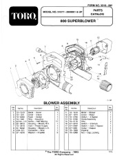 Toro 51577 850 Super Blower/Vac Parts Catalog, 1993 page 1