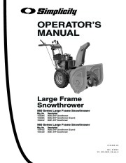 Simplicity 860 960 1693984 1693985 1694242 1694435 1694439 Large Frame Snow Blower Owners Manual page 3
