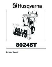 Husqvarna 8024ST Snow Blower Owners Manual, 2002,2003,2004,2005,2006,2007,2008,2009 page 1