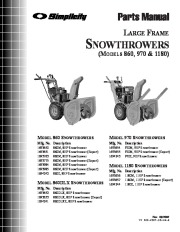 Simplicity 860 970 1180 8 9 11 HP 1693650 51 63 84 75 42 52 56 Large Frame Snow Blower Owners Manual page 3
