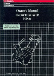 Honda HS521 Snow Blower Owners Manual page 1