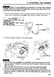 Honda HS521 Snow Blower Owners Manual page 14