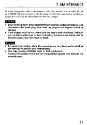 Honda HS521 Snow Blower Owners Manual page 22