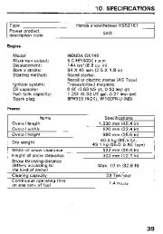 Honda HS521 Snow Blower Owners Manual page 40