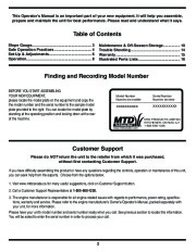 MTD Gold 900 Series 21 Inch Self Propelled Rotary Lawn Mower Owners Manual page 2