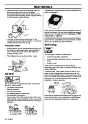 2001-2010 Husqvarna 385XP 385XPG 390XP 390XPG Chainsaw Owners Manual, 2001,2002,2003,2004,2005,2006,2007,2008,2009,2010 page 36