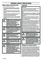 2001-2010 Husqvarna 385XP 385XPG 390XP 390XPG Chainsaw Owners Manual, 2001,2002,2003,2004,2005,2006,2007,2008,2009,2010 page 6