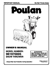 Poulan Owners Manual, 2005 page 1