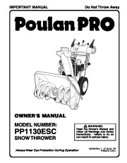 Poulan Pro Owners Manual, 2004 page 1