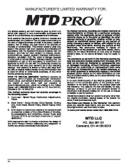 MTD Pro MP425 MP475 4 Cycle Trimmer Owners Manual page 22