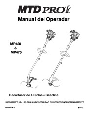 MTD Pro MP425 MP475 4 Cycle Trimmer Owners Manual page 45