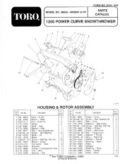Toro 38005 1200 Power Curve Snowblower Manual, 1994