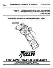 MTD 460 Series 21 Inch Self Propelled Rotary Lawn Mower Owners Manual page 36