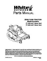 MTD White Outdoor ZT 4200 ZT 5000 42 50 Inch Zero Turn Tractor Lawn Mower Parts List page 1