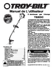 MTD Troy-Bilt TB20DC 2 Cycle Gasoline Trimmer Owners Manual page 19