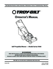 MTD V560 Self Propelled Rotary Lawn Mower Owners Manual page 1