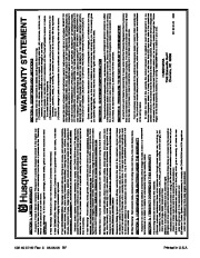 Husqvarna 10530SBEB Snow Blower Owners Manual, 2006 page 32