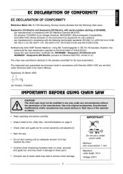 Husqvarna 315 320 Electric Chainsaw Owners Manual page 6