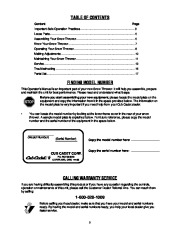 MTD Cub Cadet 724 WE 522 WE Snow Blower Owners Manual page 2