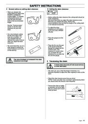 Husqvarna 340 345 350 Chainsaw Owners Manual, 1995,1996,1997,1998,1999,2000,2001 page 13