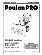 Poulan Pro Owners Manual, 2009 page 1