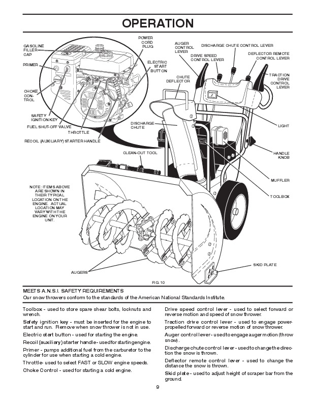 Poulan Pro PP265E27 430429 Snow Blower Owners Manual, 2009