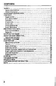 Honda HS621 Snow Blower Owners Manual page 3