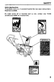 Honda HS621 Snow Blower Owners Manual page 4