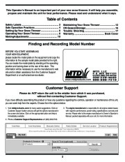 MTD C D Style Snow Blower Owners Manual page 2