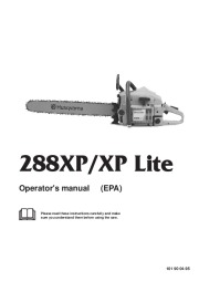 Husqvarna 288XP Lite Chainsaw Owners Manual page 1