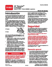 Toro 20019 Toro 22" Recycler Lawnmower Manual del Propietario, 2003 page 1