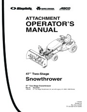 Simplicity Massey Ferguson Agco Allis 1694404 47-Inch Two Stage Owners Manual page 1