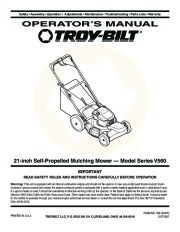 MTD Troy-Bilt V560 Series 21 Inch Self Propelled Mulching Lawn Mower Owners Manual page 1