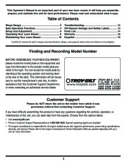 MTD Troy-Bilt V560 Series 21 Inch Self Propelled Mulching Lawn Mower Owners Manual page 2