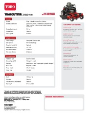 Toro TIMECUTTER Z5060 V TWIN Engine Engine Construction 25hp Kohler Specs page 1